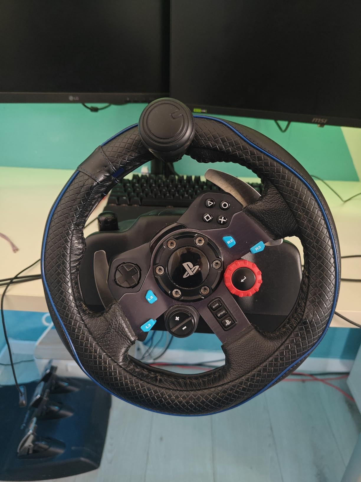 D Steering Wheel Cover Racing Game Accessories 10.6 inch 27cm for PC,Xbox OneSeries X/S,g920 x920 G29 g923 g27 g25,PS4,PS3, PS5,Nintendo Switch (Black) customer photo 2