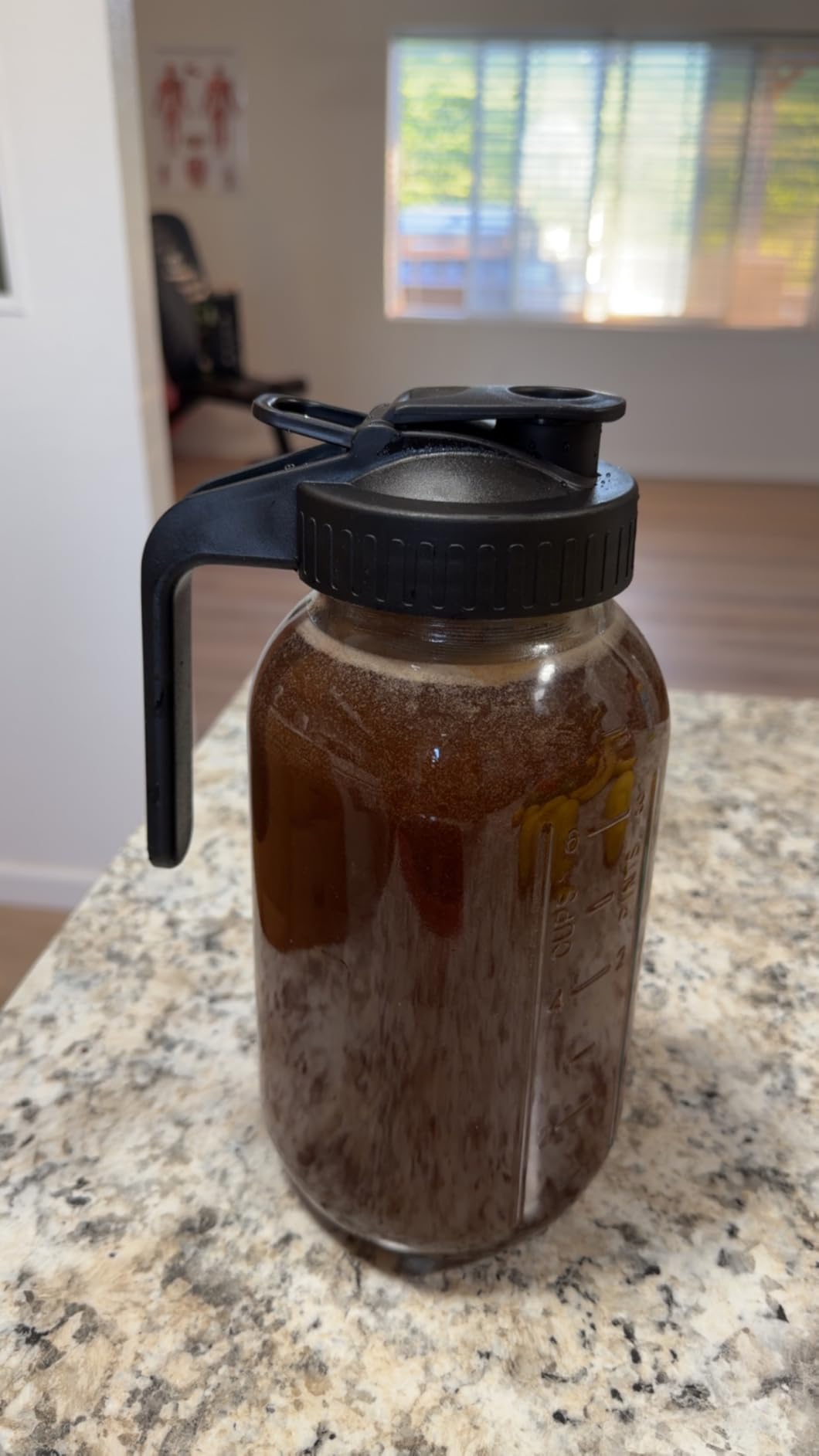 Cold Brew Coffee Maker,64 oz Mason Jar Pitcher with Stainless Steel Filter, Pour Spout Handle Lid, Heavy Duty Glass Airtight & Leak-Proof for Iced Coffee,Tea & Lemonade customer photo 1