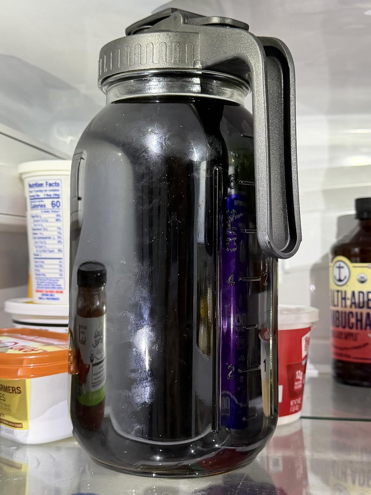 Cold Brew Coffee Maker,64 oz Mason Jar Pitcher with Stainless Steel Filter, Pour Spout Handle Lid, Heavy Duty Glass Airtight & Leak-Proof for Iced Coffee,Tea & Lemonade customer photo 2