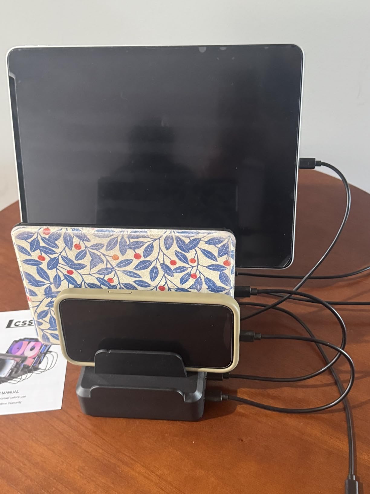 300W Charging Station for Multiple Devices, 8 Port Multi USB C Fast Charger Station Dock for MacBook iPhone 17/16/15/14/13/12 Samsung Pixel Series iPad, Black (6 Mixed Short Cables Included) customer photo 1