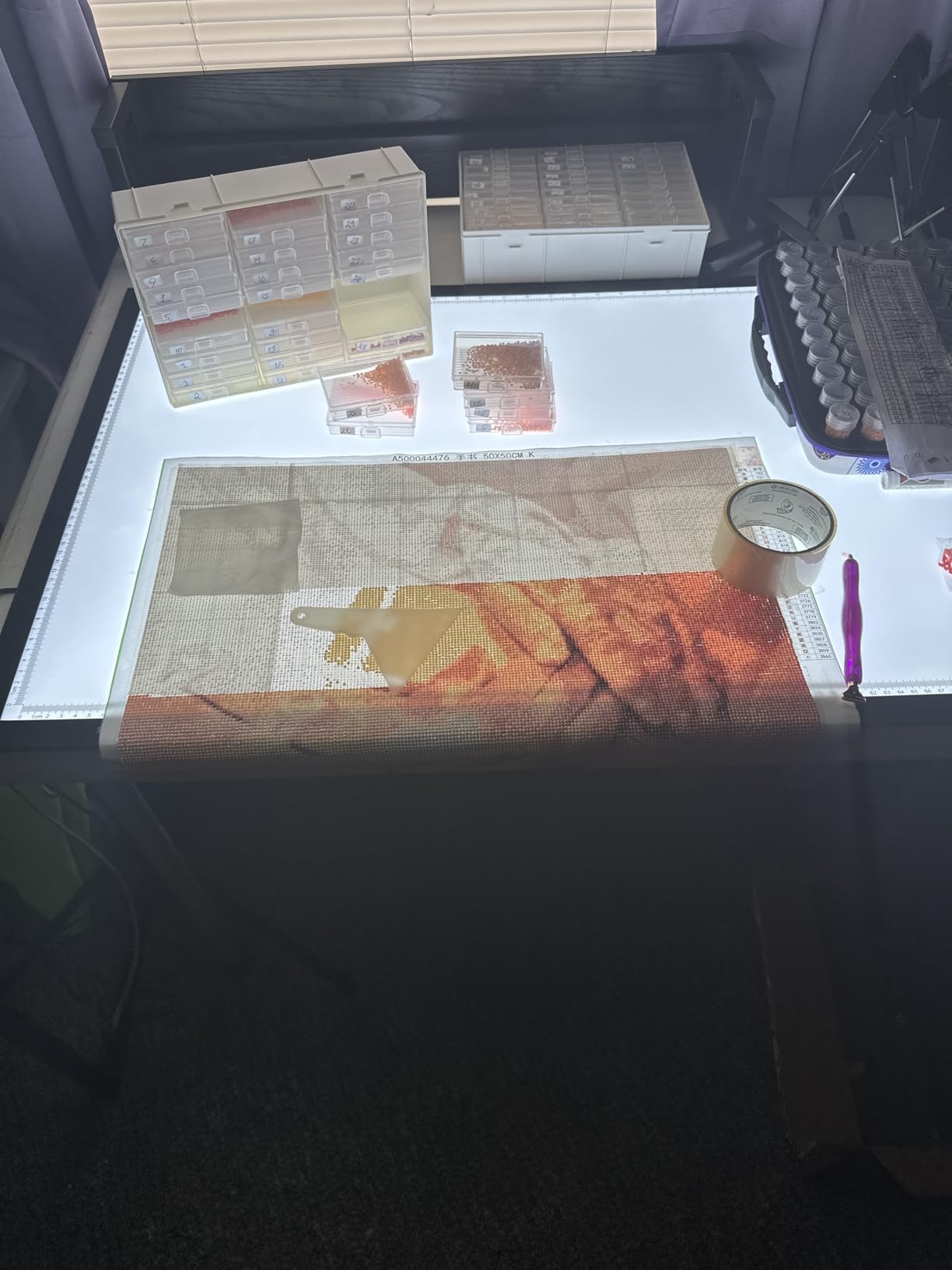 WELZK 7000+ Lux A1 Light Pad for Diamond Painting, 34.5x22.8inchs Extra Large 3-Colors Lightbox with UL Adapter. 10 Levels/Stepless Dimming for Tracing, Drawing, etc customer photo 1