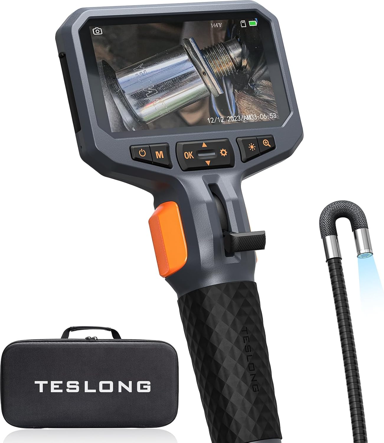Teslong Two-Way Articulating Borescope with Light, Industrial Endoscope Inspection Camera with Articulated Probe, Flexible Mechanic Fiber Optic Snake Scope Cam for Wall Automotive Engine Inspect-5FT customer photo 1