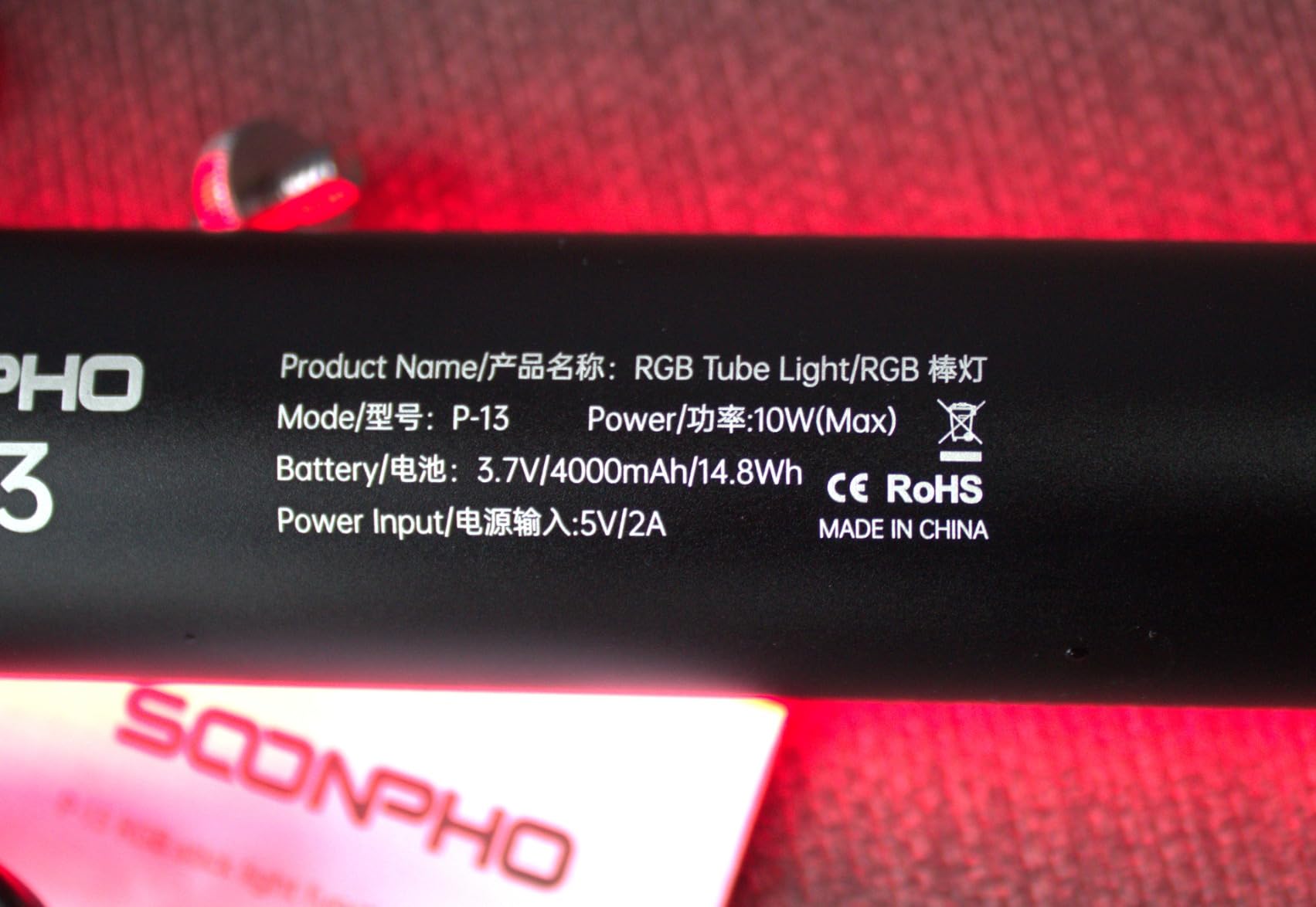 Soonpho RGB LED Video Light Wand Stick,360deg Full RGB Magnetic Tube Light,3200K~8500K,Rechargeable 4000mAh Battery for Photography YouTube Vlog customer photo 2