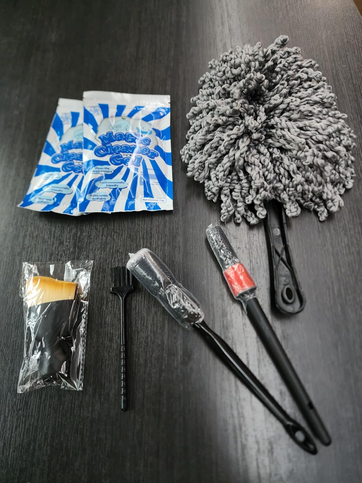 Car Interior Duster Detail Brush Cleaning Gel Kit, Soft Dash Vent Dusting Slime Putty Detailing Brushes Accessories Essentials Supplies Tools for Auto,Truck,SUV,RV customer photo 2