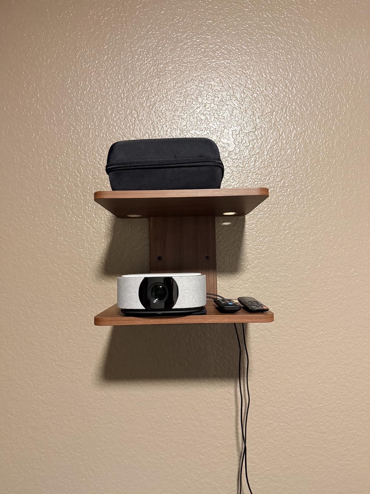 WALI Floating TV Shelf, 2 Tier Projector Shelf for DVD Players, Routers, Game Consoles, Cable Boxes, Living Room Decor Accessories, Wall Mount Shelves Holds Up to 22lbs (CS202N) customer photo 1