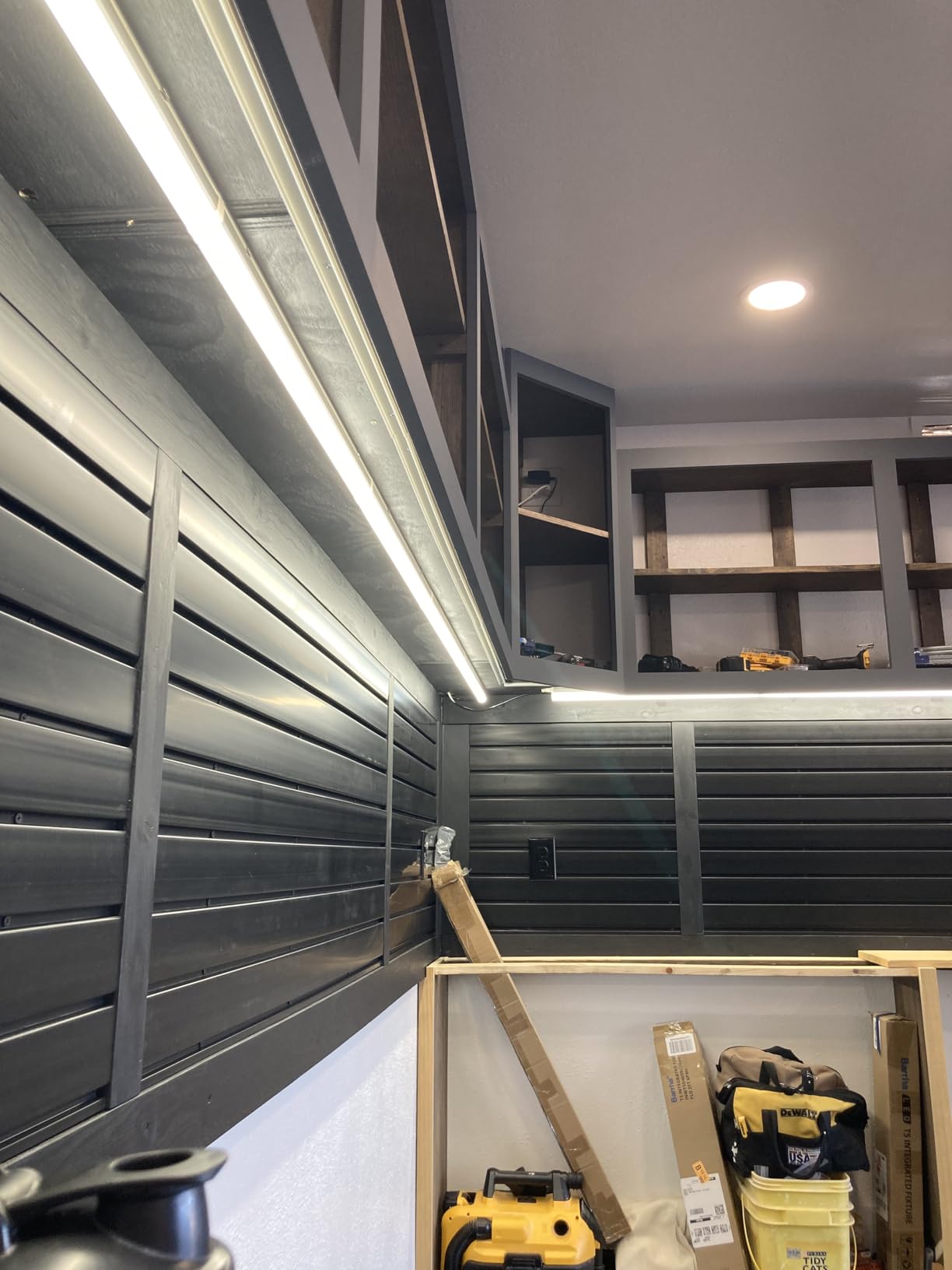 Slat Wall Paneling Garage Slat Wall Storage Systems, Slatwall Panels 4'x8' Slate Board Tool Organization, PVC Panels Organizer Black Slatwall Garage Storage & Organization Products customer photo 2
