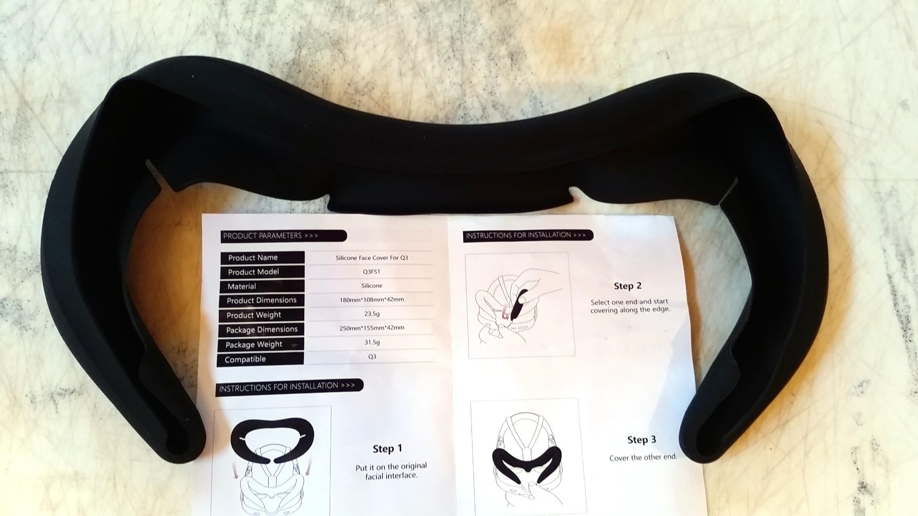 AMVR Face Cover Compatible with Meta/Oculus Quest 3 Headset Accessories, Comfy Silicone Face Cushion Pad Fits Facial Interface, Sweatproof VR Mask to Enhance Your Gaming Experience (White, Only Cover) customer photo 2