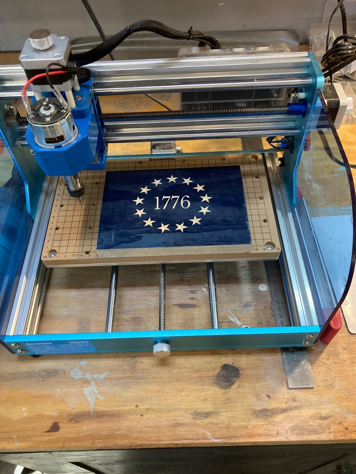 Genmitsu 3018-PROVer V2 CNC Milling Machine, Desktop CNC for Beginner with Limit Switches & Emergency-Stop, Upgraded Z Axis Aluminum Spoilboard, Working Area 284 x 180 x 40mm customer photo 2