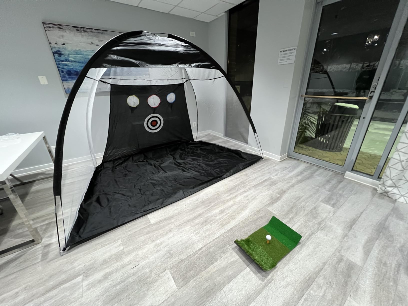 Golf Net: 10x7FT Golf Practice Net for Backyard Driving, Hitting Net with Tri-Turf Mat, Indoor Training Chipping Aid Nets with Reduce Noise Nylon Target customer photo 2