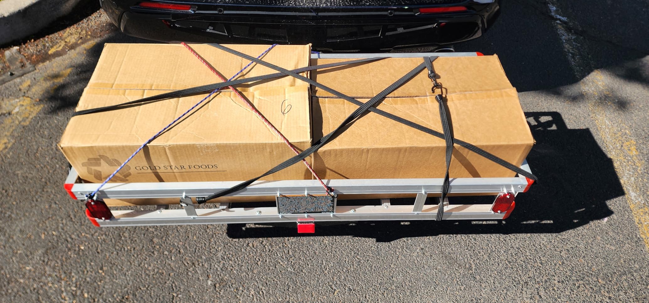 MaxxHaul Aluminum Cargo Carrier with Hitch Tightener Trailer Hitch Mount for RV Truck SUV Van Car with 2