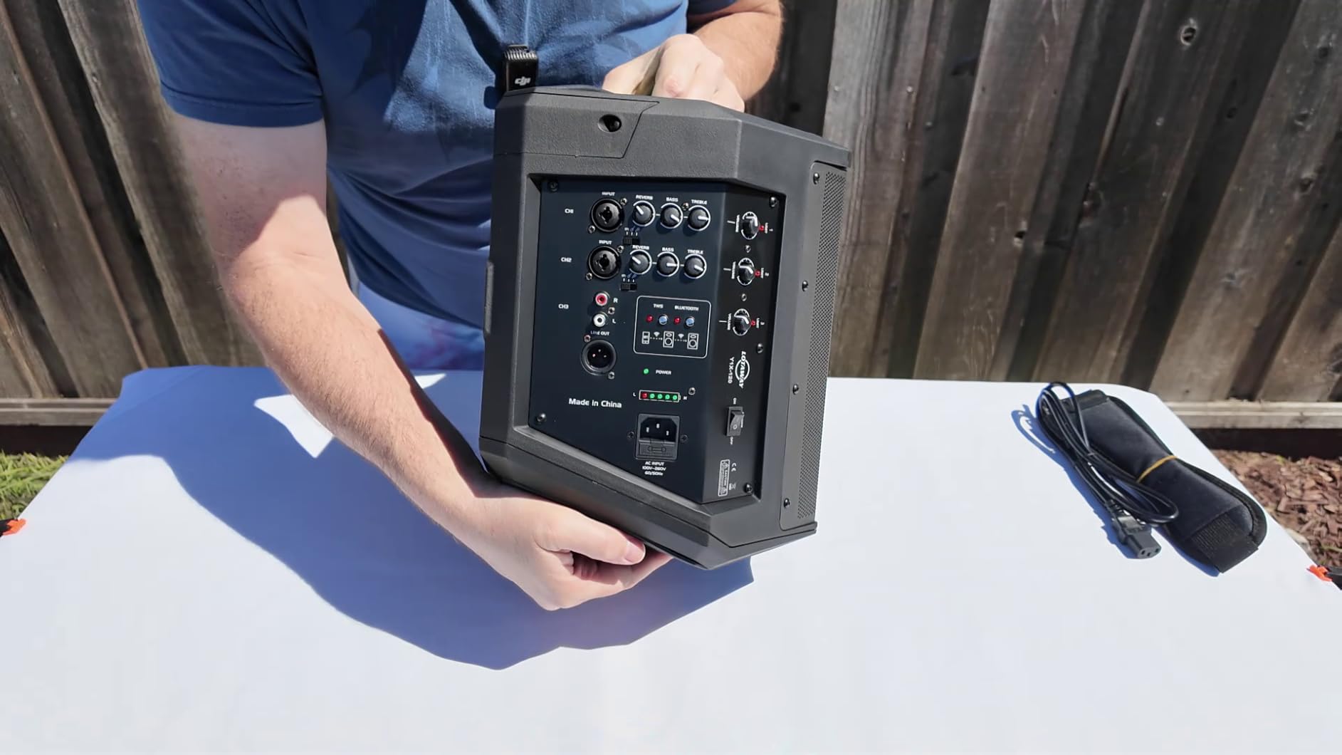 LOTAWAY Y1X-120 240W Portable Battery Powered PA System Bluetooth Speaker with 3-Channel Mixer, Rechargeable Outdoor Sound System for Busking, Karaoke, DJ, Party, Church, TWS Pairing & Bag Included customer photo 1