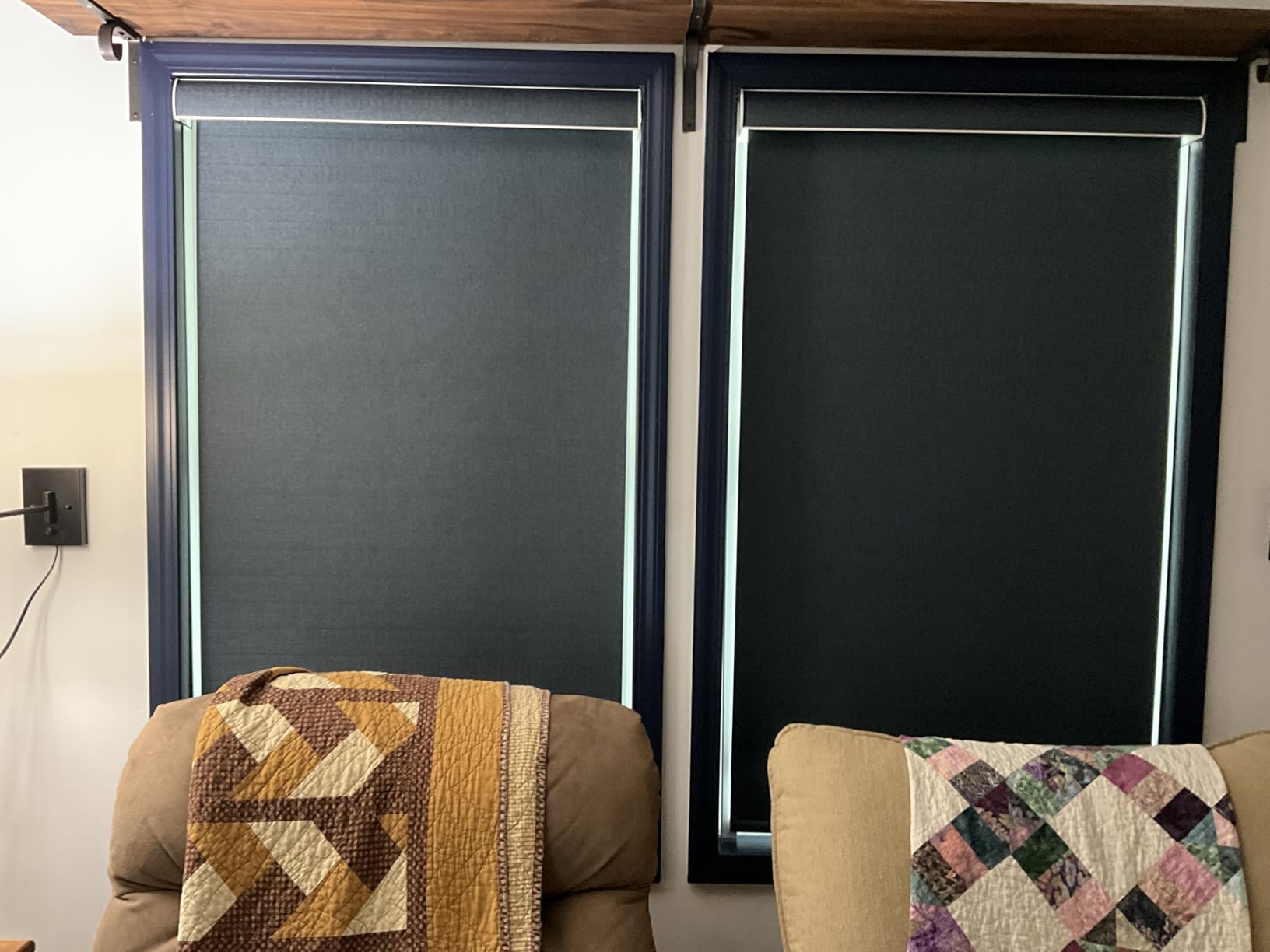 Motorized Blinds Roller Shade with Remote: Canisteo Automatic Smart Blind for Windows 100% Blackout, Electric Blinds Compatible with Alexa/Google Home/Apple Homekit, Customized Size, Neat Dark Grey customer photo 2