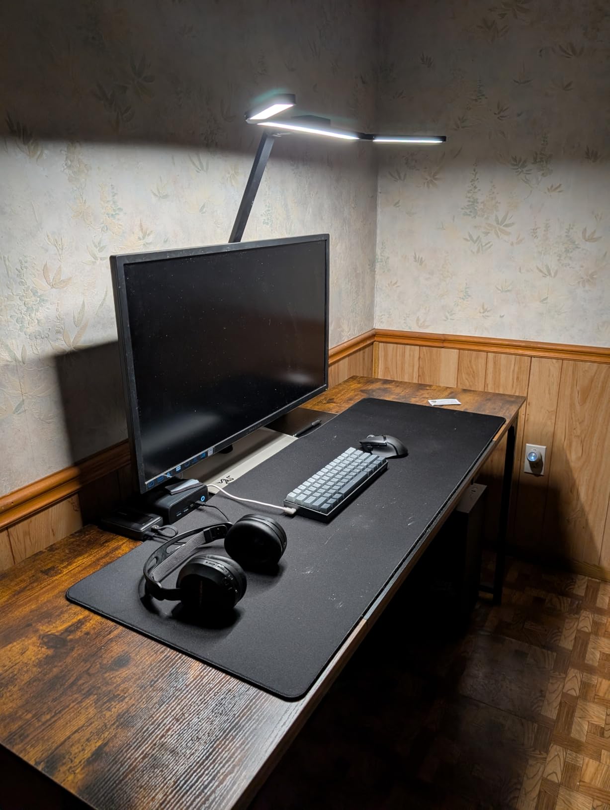 Huuger Computer Desk, 63 Inch Office Desk, Gaming Desk with Storage, Writing Desk Work Desk for Home Office, Study, Modern Simple Desk, Large Legroom, Metal Frame, Rustic Brown and Black customer photo 1