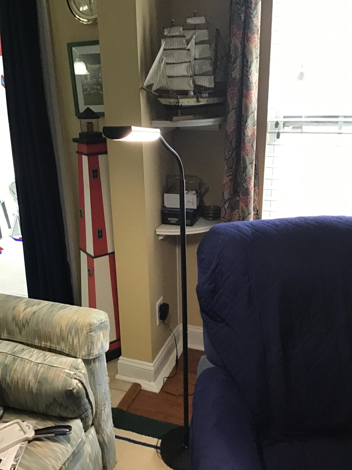 Dimunt LED Floor Lamp, 15W Super Bright RGB Corner Lamp, 3000K-6500K 4 Color Temps Dimmable Floor Lamp, Remote & Touch Control, 1 Hour Timer, Adjustable Gooseneck Standing Lamp for Living Room Home customer photo 1