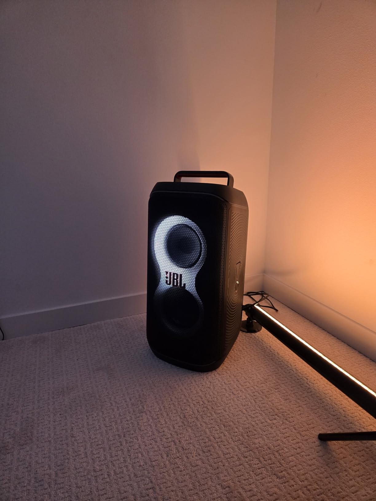 JBL PartyBox Club 120 - Portable Party Speaker with Foldable Handle, Powerful JBL Pro Sound, Futuristic Lightshow, Up to 12 Hours of Play time, Splash Proof, Dual Mic & Guitar Inputs (Black) customer photo 1