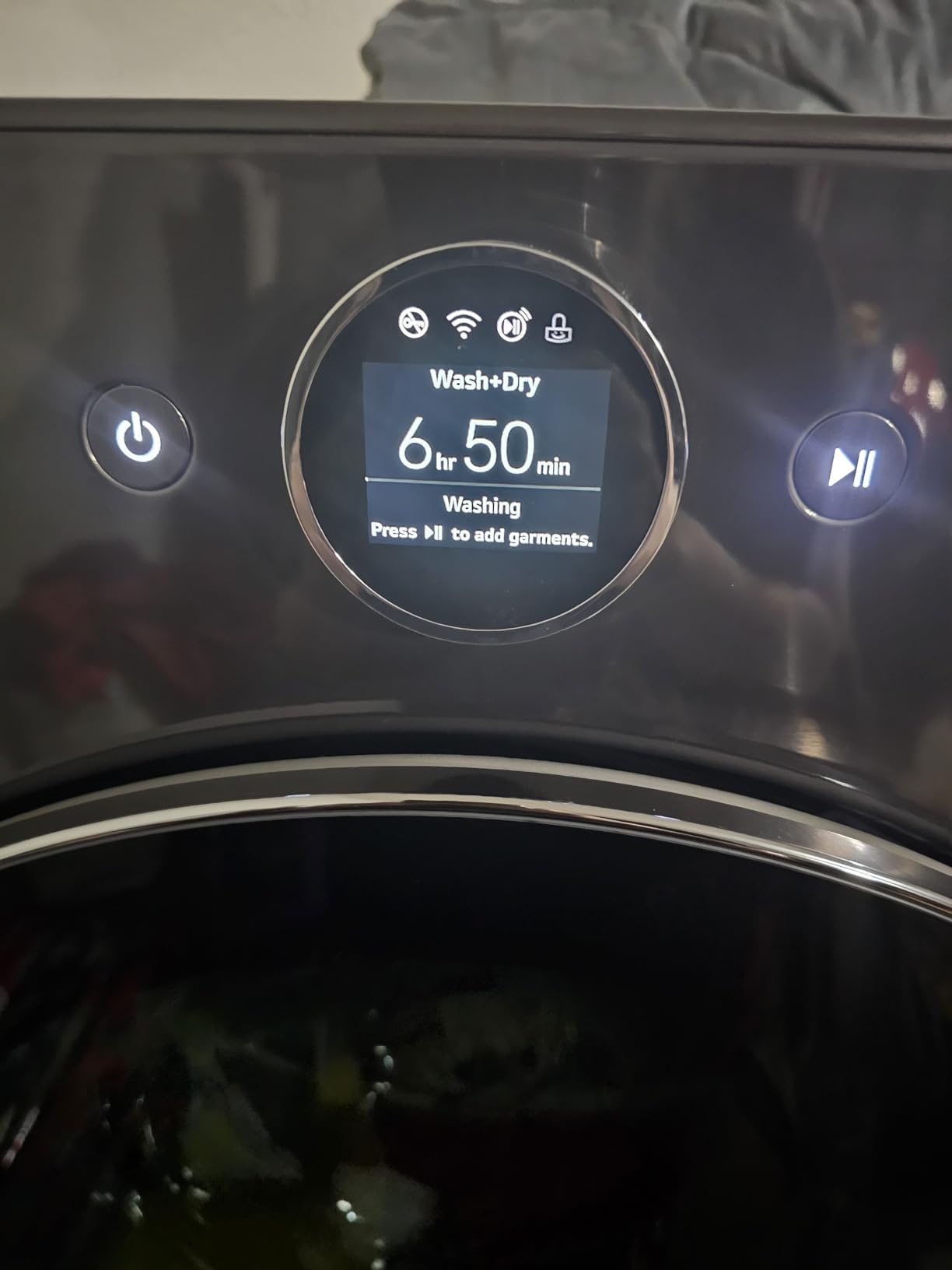 LG 5.0 cu. ft. Mega Capacity Smart Front Load Electric All-in-One Washer Dryer Combo with TurboWash360 WiFi in Black Steel customer photo 9