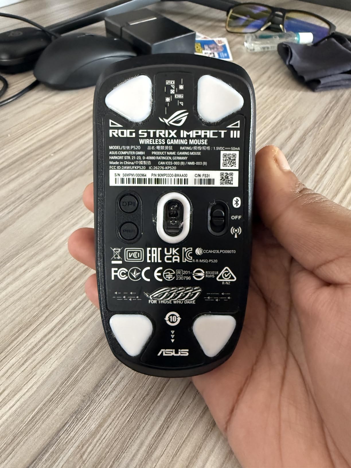 ROG Strix Impact III Wireless Gaming Mouse, 57 G Lightweight, 36K DPI Sensor, Bluetooth & 2,4GHz RF, ROG SpeedNova, Up to 618hrs Battery Life customer photo 2
