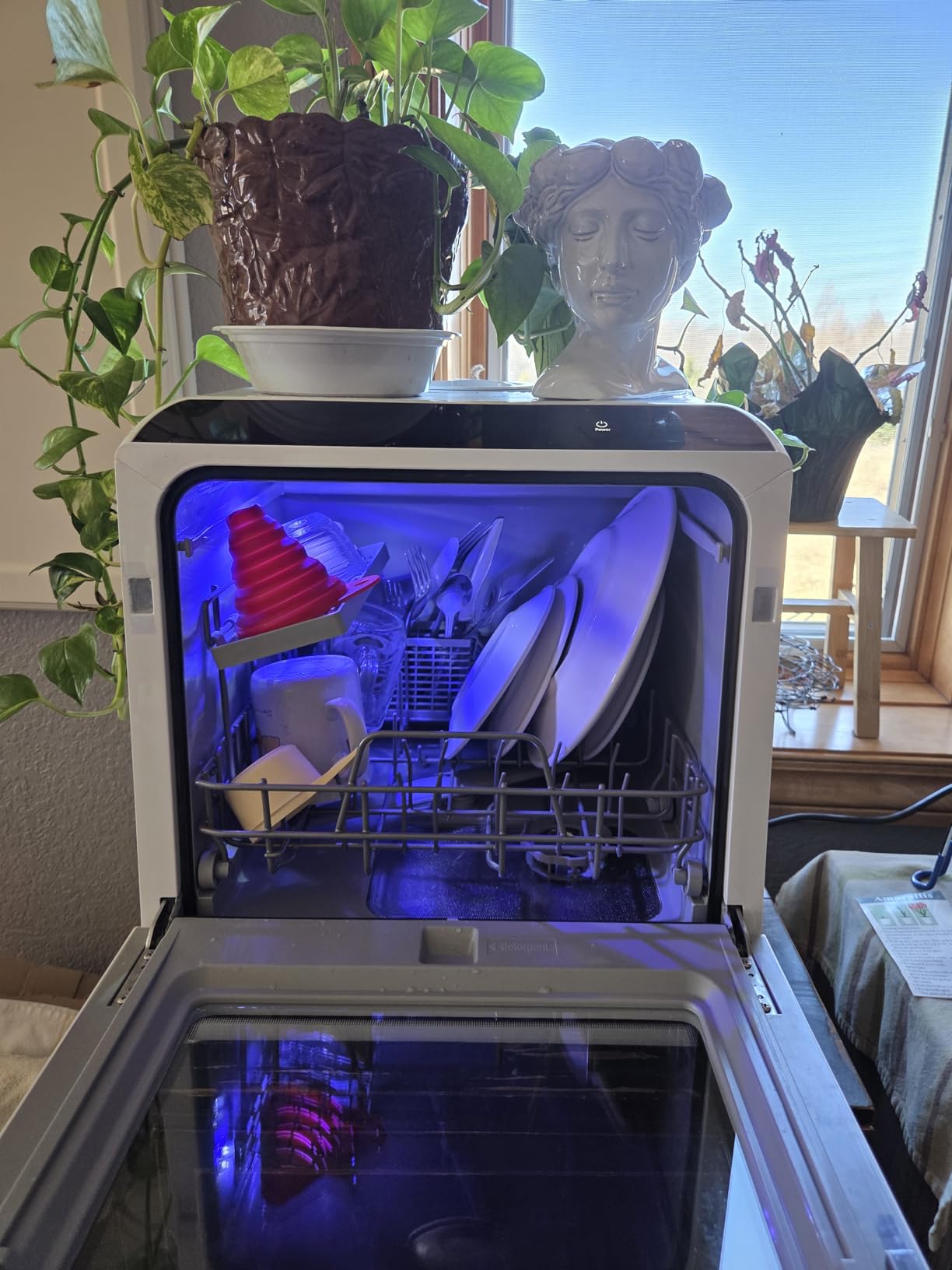 EUHOMY Countertop Dishwasher Portable with 6 Programs, 5L Built-in Water Tank for Apartments & RV, 167°F High-Temp, No Hookup Needed, Mini Dishwasher with Baby Care, Air Dry/Quick/ECO/Fruit/Normal Mode customer photo 2