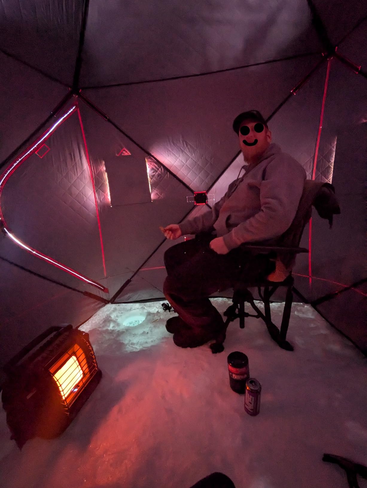 Eskimo QuickFish™ 3HD, Pop-Up Portable Shelter, No-Trip Door, Red/Black, Fully Insulated, Deluxe Ice Anchors, Three Person, Ice Fishing Shelter, 46075 customer photo 1