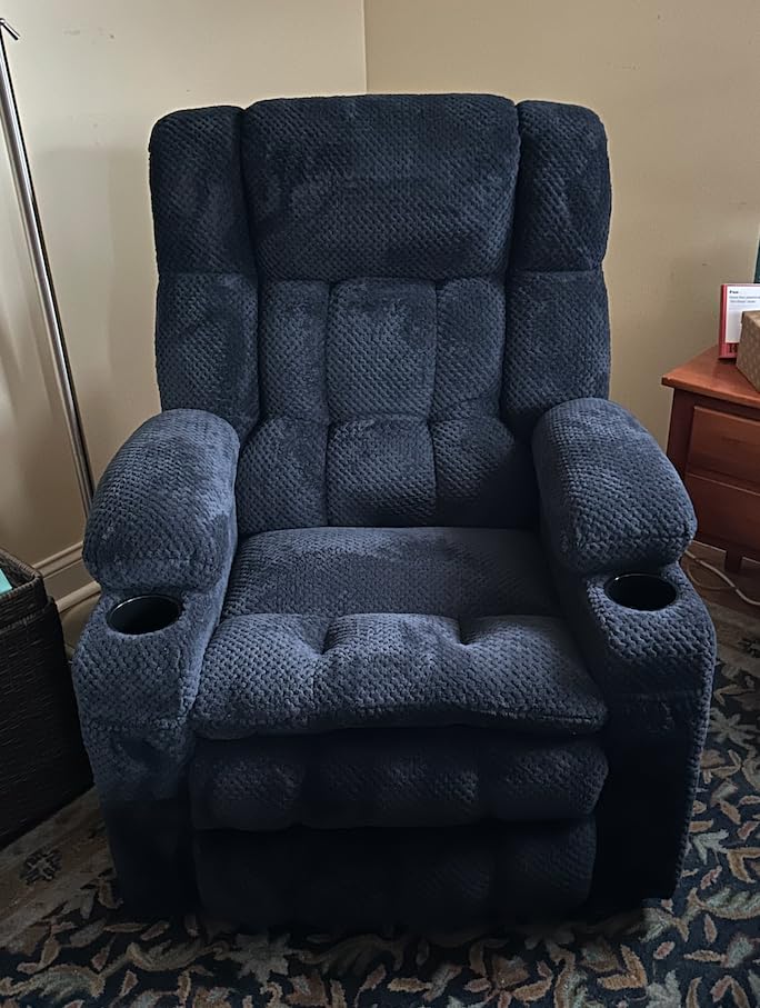 MCombo Oversized Power Lift Recliner Chair for Elderly, Dual Motor Lift Chair with Heat and Massage, Lay Flat Lift Chair for Big and Tall, Cup Holders, Fabric R7891 (Oversize, Dark Gray) customer photo 2