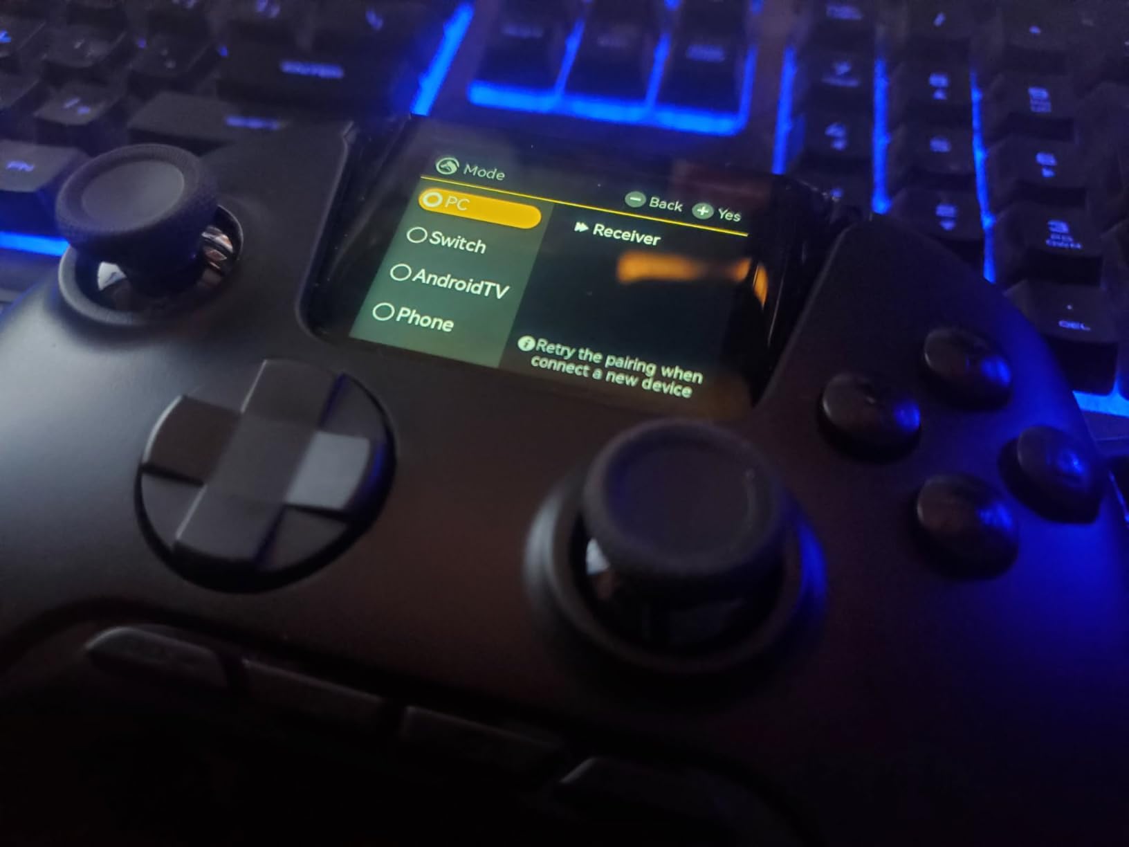 ManbaOne Interactive Screen Wireless Gaming Controller for PC/Switch/Switch 2/iOS/Android,Hall Effect Stick & Trigger,RGB Lighting,Remappable Buttons,1800mAh with Charging Dock (Black) customer photo 2