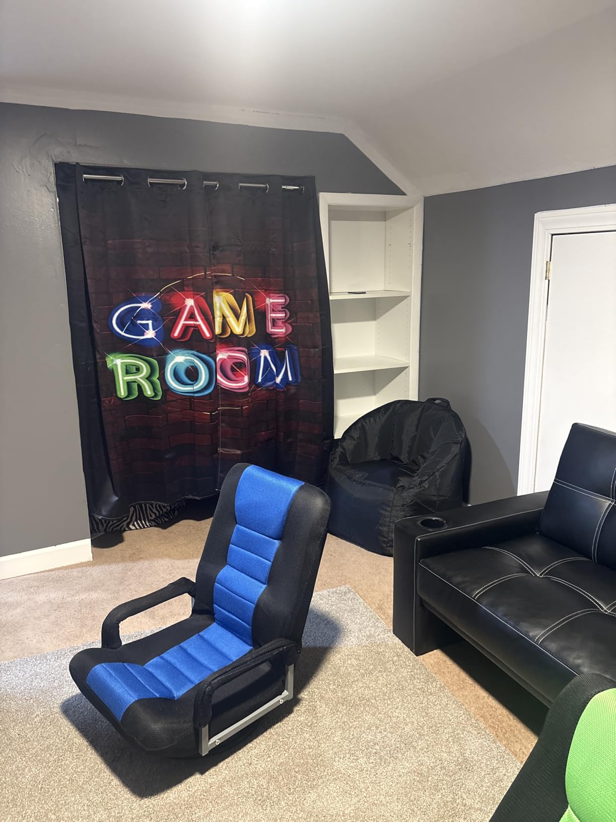 Jekeno Gaming Blackout Curtains Colorful Video Game Graffiti Gamepad Print Drapes Decor Playroom Bedroom Home Apartment Living Room Darkening Grommet Window Treatments 2 Panels Set,52x84 Inch customer photo 2