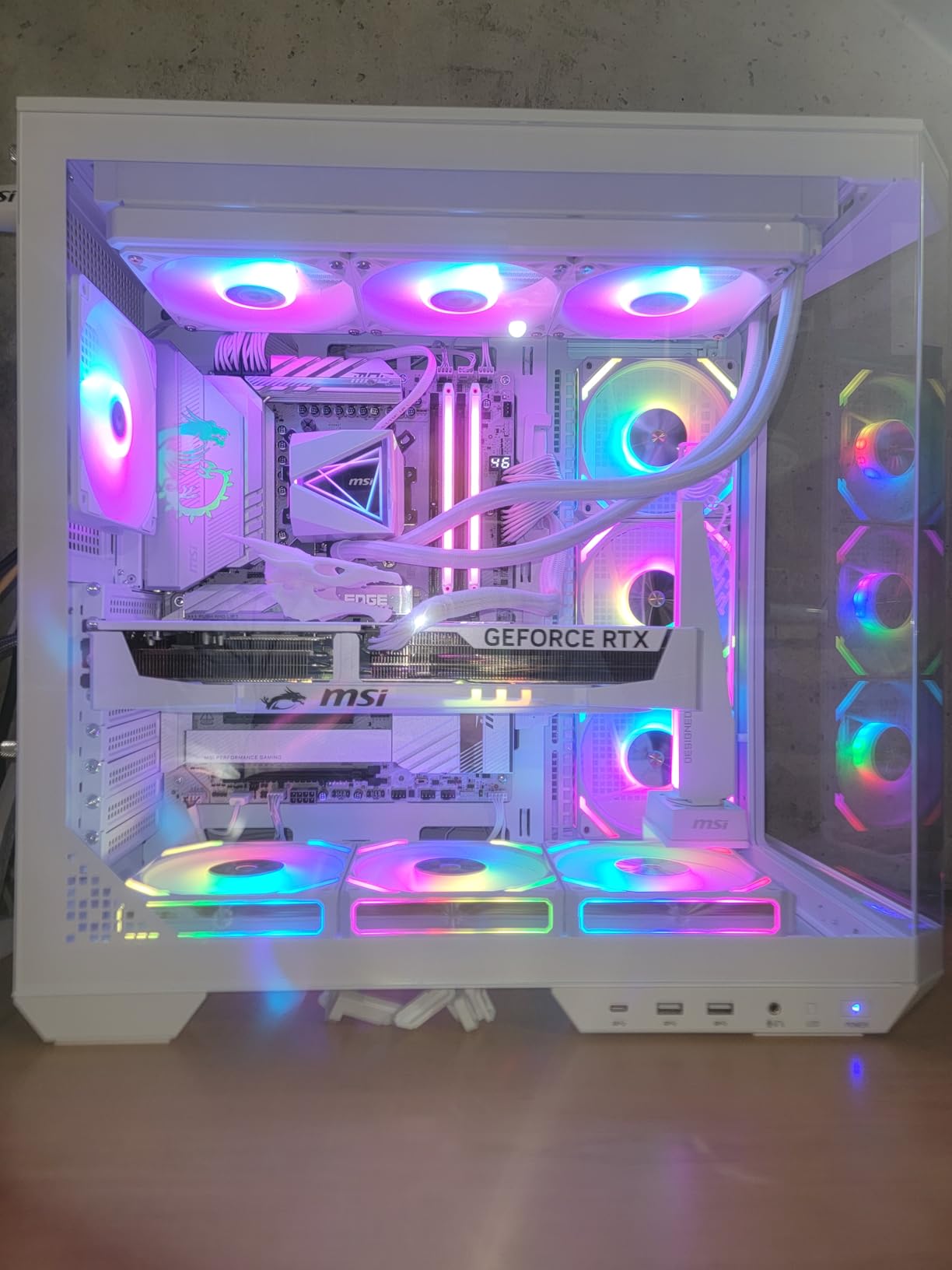 LTC CF-121D 120mm PC Case Fan, Daisy-Chain Connection, 5V 3Pin ARGB Lighting, 4 Pin PWM Case Fan, for Radiator/Computer Case Cooling, 120x120x25mm, 3 Pack, White customer photo 1