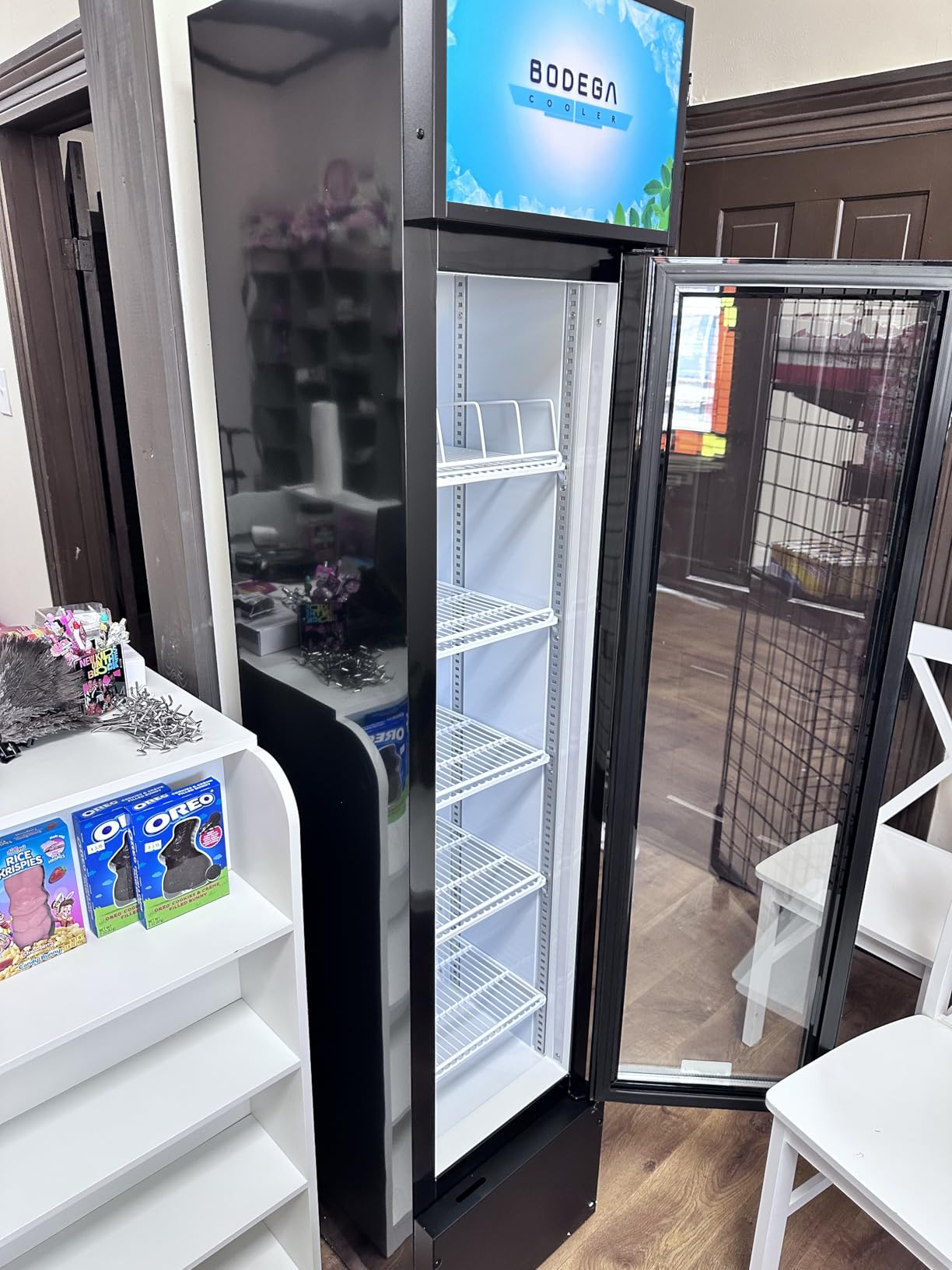 BODEGACOOLER Commercial Merchandiser Refrigerator, 2 Glass Door Commercial Beverage Refrigerator, 40 Cu. Ft Beverage Display Cooler with Soft LED Light, Adjustable Shelves and 4 Strong Castors(Black) customer photo 1