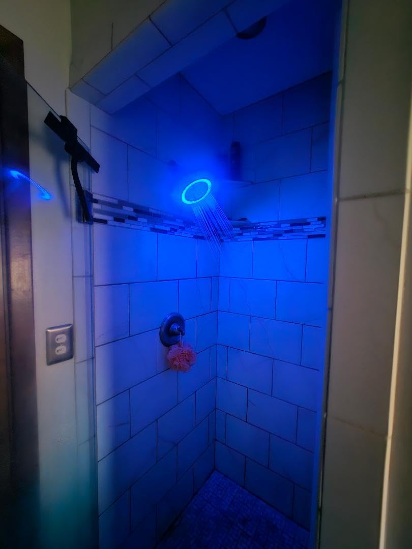 FEELSO Filtered Shower Head with LED Color Changing, 7 Modes High Pressure Rain Shower Head with Filters, Water Softener Showerhead for Hard Water Remove Chlorine, Reduces Dry Itchy Skin & Hair customer photo 1