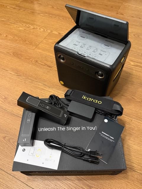 Professional Karaoke Machine for Adults, PA System, 300W Speaker with Built-in Screen with Lyrics Display with Self-Charging 2 Micphones, Support WiFi AUX HDMI for TV Projector customer photo 1