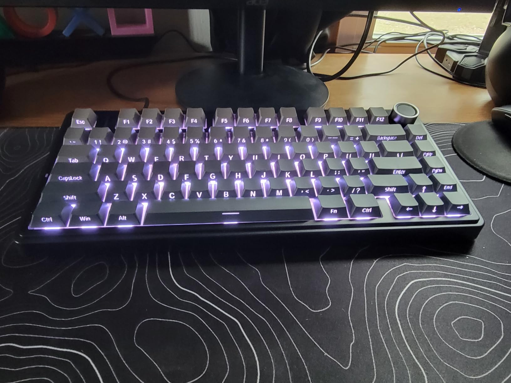 AULA F75 Pro Wireless Mechanical Keyboard, 75% Hot Swappable Custom Keyboard with Knob, RGB Backlit, Pre-lubed Reaper Switches, Side Printed PBT Keycaps customer photo 1