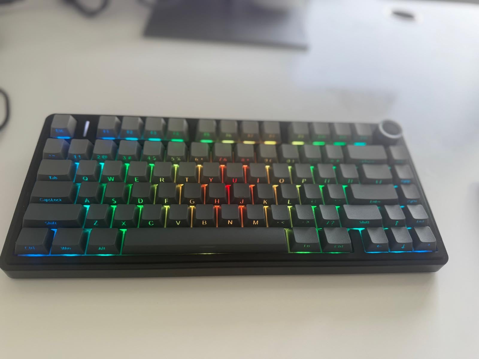 AULA F75 Pro Wireless Mechanical Keyboard, 75% Hot Swappable Custom Keyboard with Knob, RGB Backlit, Pre-lubed Reaper Switches, Side Printed PBT Keycaps customer photo 2