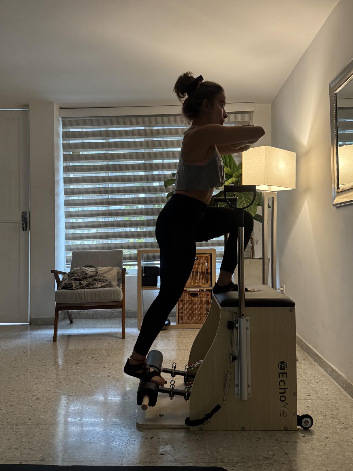 EchoMe Plates Combo Chair with Handles, Split-Pedal Stability Pilates Chair,Yoga Fitness Trainer, Pilates Reformer Machine, Pilates Equipent of Maple Wood for Home use and Studio Use customer photo 1