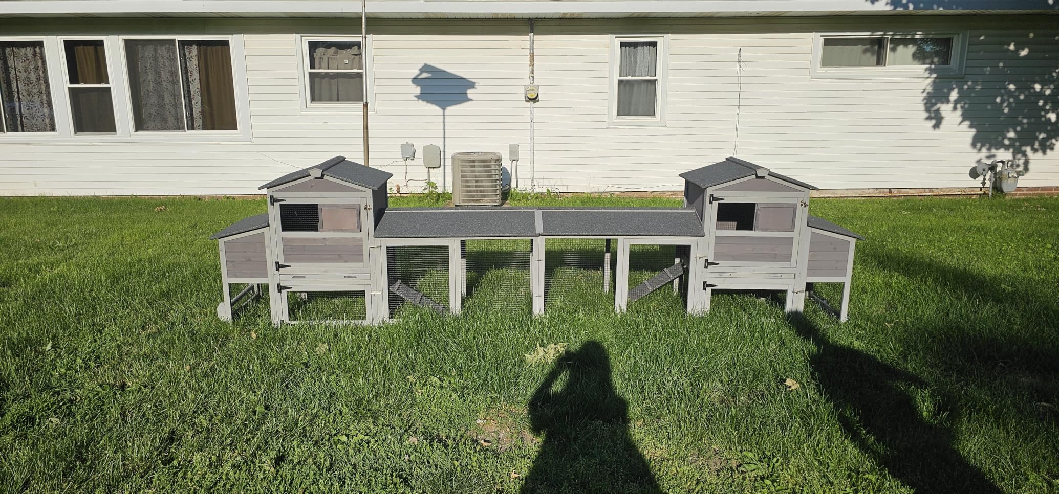 Aivituvin Chicken Coop Double Folding Fir Wood Chicken House with Large Nesting Box Poultry Cage Upgrade with Strong Iron Frame, Durable & Waterproof for 4-6 Hens Duck Coop customer photo 2