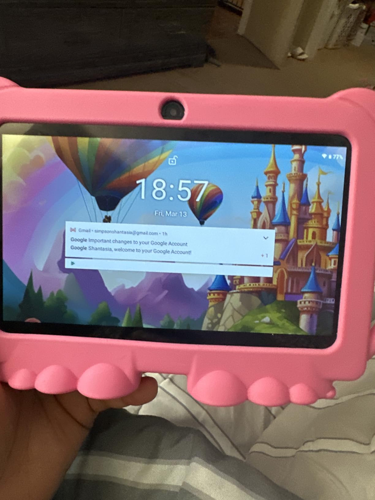 Kids Tablet 7 inch Android 12.0 for Toddler, 4GB RAM 32GB ROM Bluetooth IPS Screen Parental Control Dual Camera Shockproof Case for Educational Games, (Blue) customer photo 1