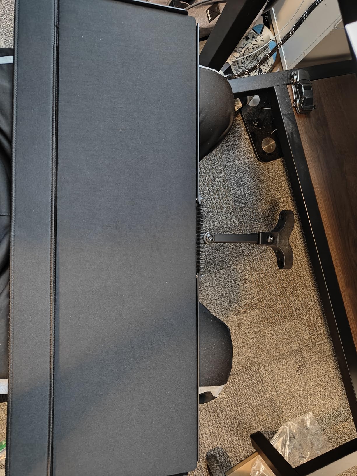 PUTORSEN Keyboard Tray Pole Mount - Keyboard & Mouse Mount fits Most Standard and Oversized Keyboards, Tilt & Rotation, Holds up to 2.2lbs, Black customer photo 1