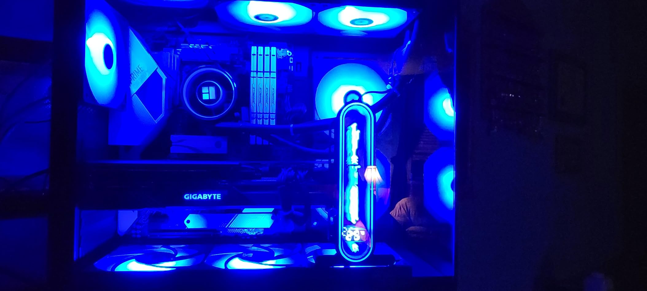 GAMDIAS ATX Mid Tower Computer PC Case with Tempered Glass, 4X 120mm ARGB PWM Fans Gaming Case, Support Up to 6X 120mm Fans, 360mm AIO/Radiator, 260mm GPU/VGA, 160mm CPU Air Cooler customer photo 2