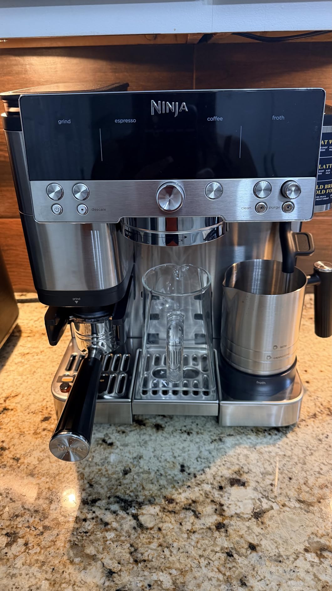Ninja Luxe Café Premier 3-in-1 Espresso Machine, Drip Coffee, & Rapid Cold Brew | Built-in Coffee Grinder, Hands-Free Milk Frother, Assisted Tamper for Cappuccinos & Lattes | Stainless Steel | ES601 customer photo 2