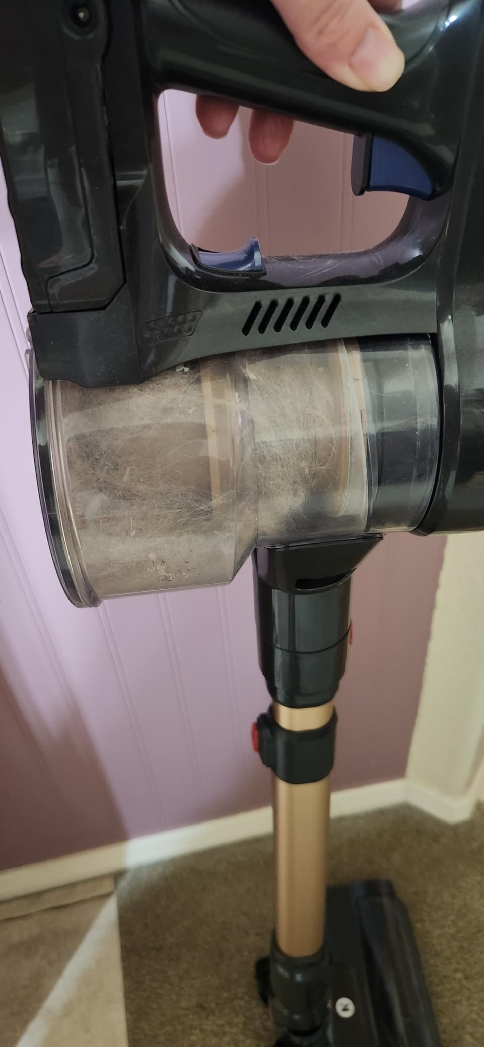 NADALY Cordless Vacuum Cleaner, 500W 40KPA Stick Vacuum with 45min Runtime, Anti-Tangle Vacuum Cleaners for Home, 1.5L Dust Cup, Rechargeable Wireless Vacuum for Hardwood Floor Carpet Pet Hair customer photo 1