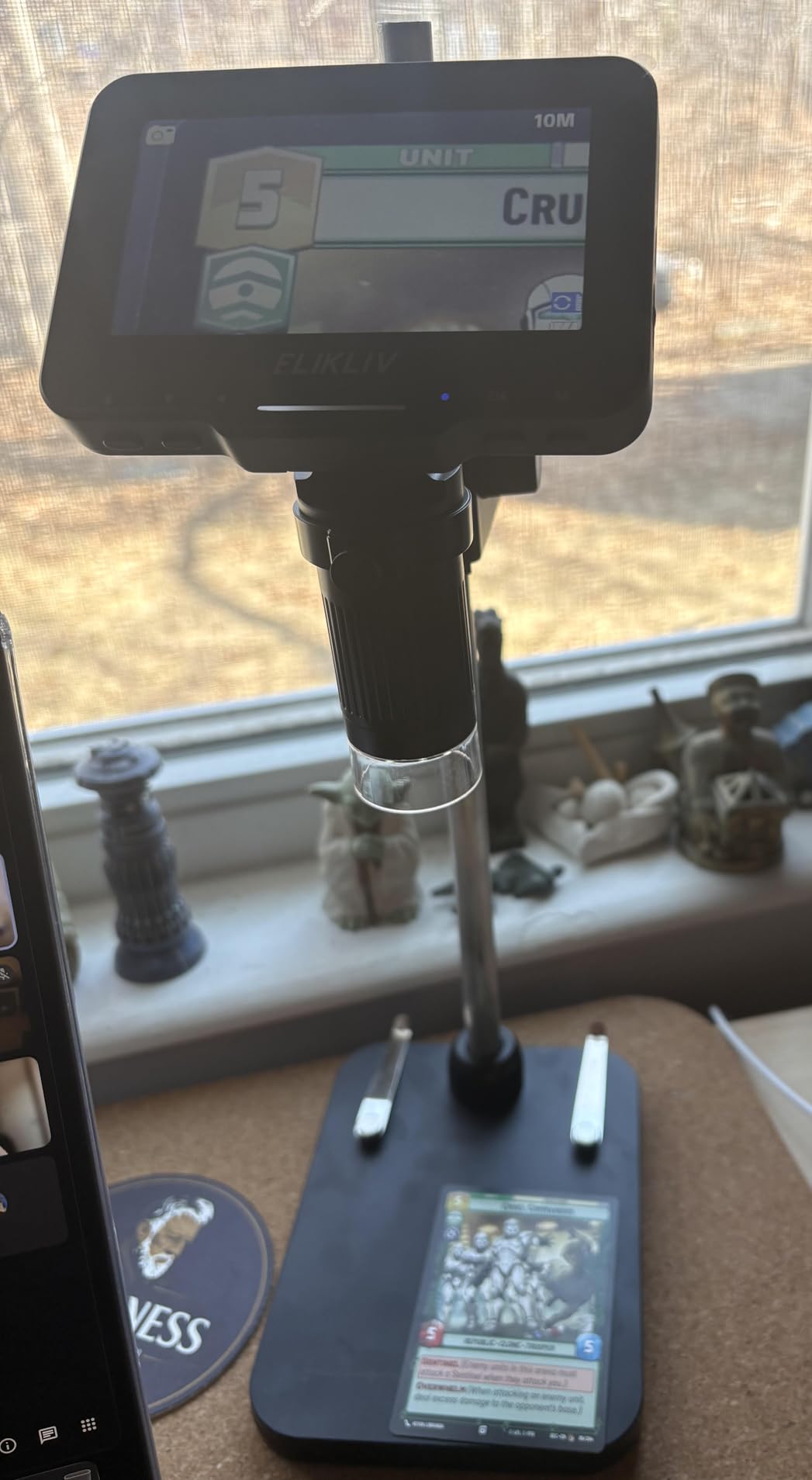 Elikliv Coin Microscope, 4.3'' LCD Digital Microscope 1000x, Coin Magnifier with 8 Adjustable LED Lights, PC View Compatible with Windows/Mac, EDM4B, Black customer photo 2