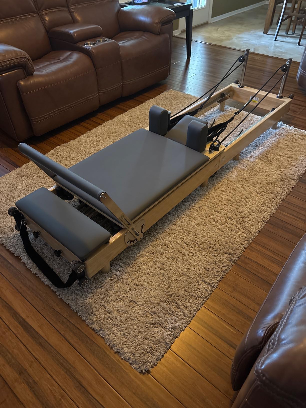 Pilates Reformer Machine, Wood Foldable Pilates Machine Equipment for Home Workout customer photo 2
