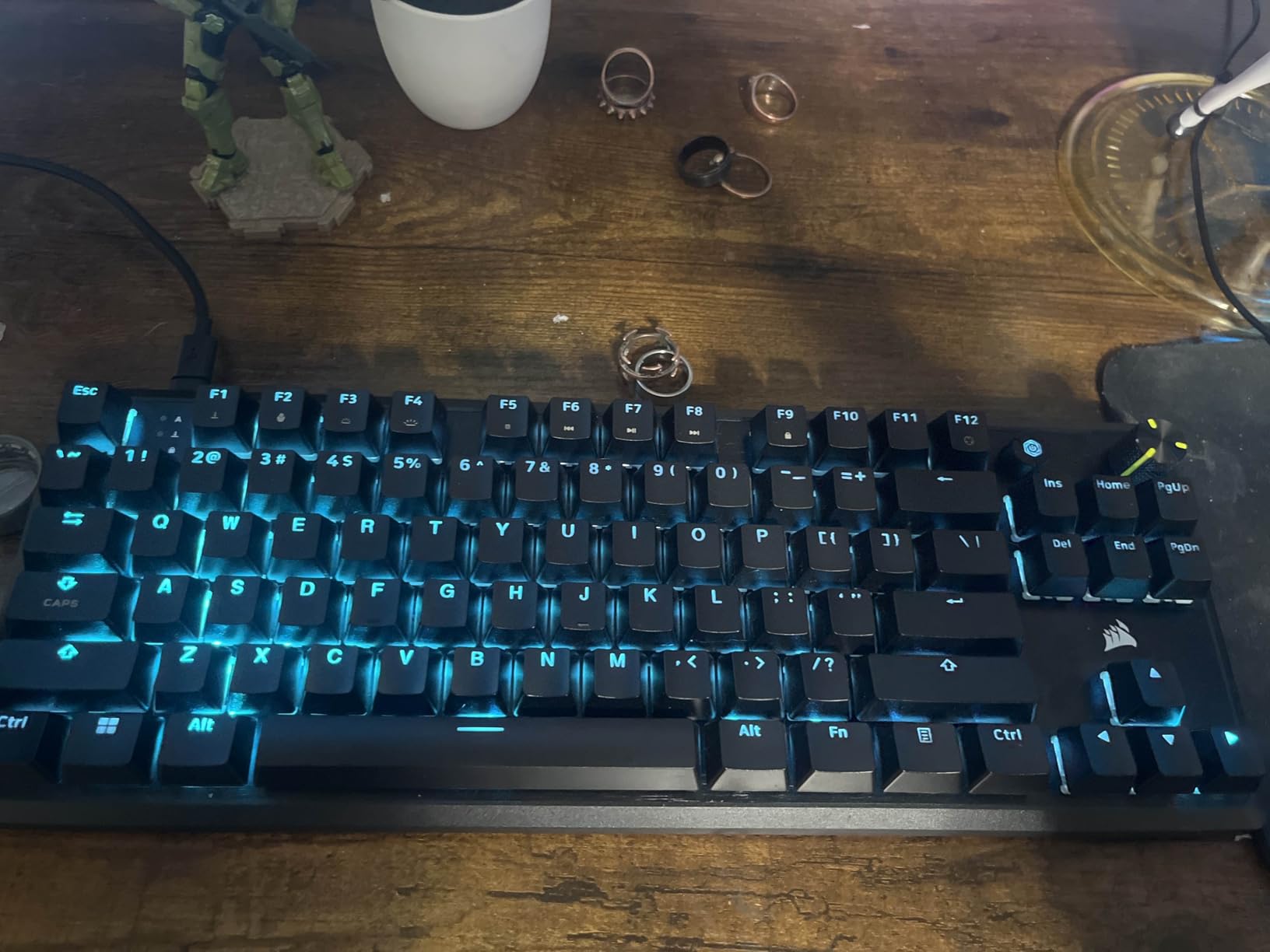 Corsair K70 CORE TKL Wireless RGB Tenkeyless Mechanical Gaming Keyboard - Pre-Lubed MLX Red v2 Linear Switches, SOCD, ABS Double-Shot Keycaps, Sound Dampening, 1000Hz Polling, QWERTY NA - Black customer photo 2