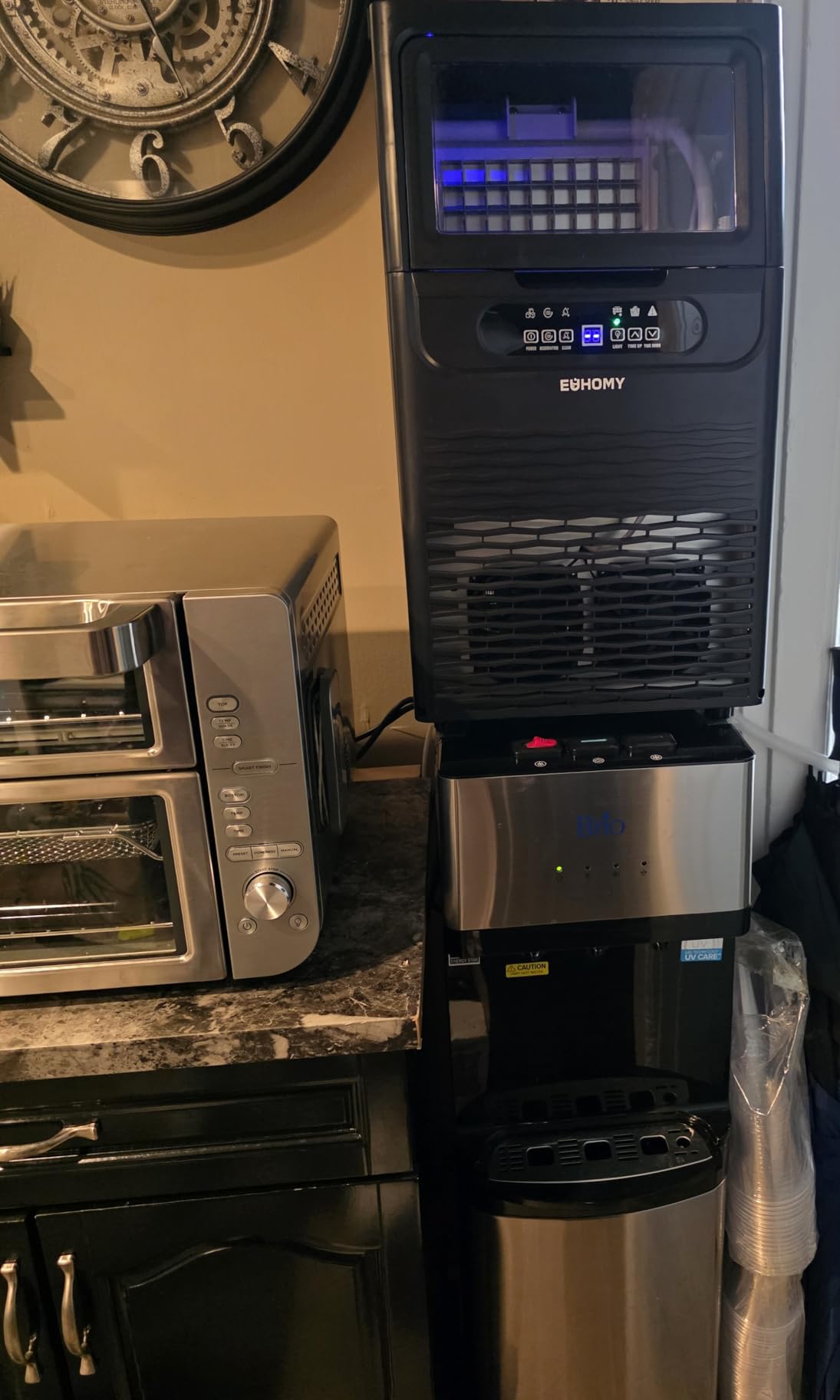 EUHOMY Commercial Ice Maker Machine, 80lbs/24H, 36 Ice Cubes in 8-12 Mins, Under Counter Ice Maker with Water Filter, 12lbs Storage Capacity customer photo 1