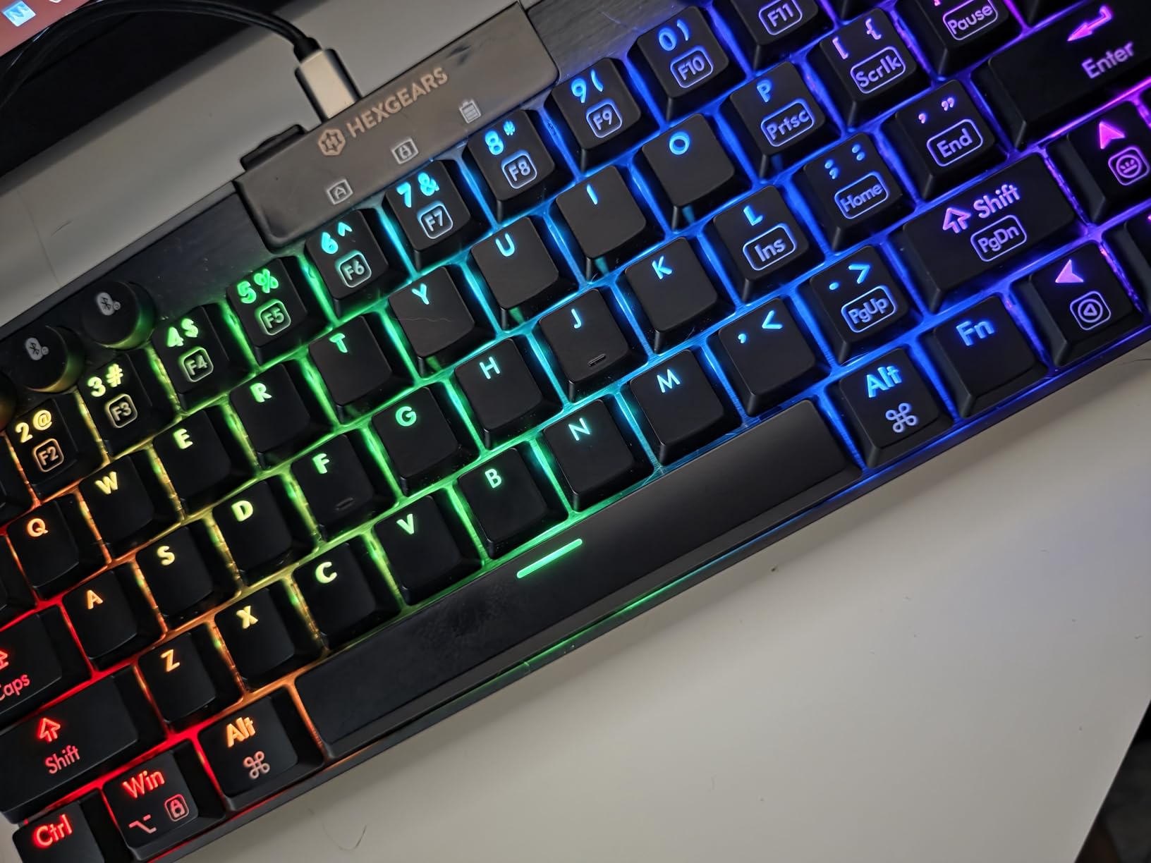 Hexgears Immersion A3 Low-Profile Wireless Mechanical Keyboard, TKL Hot-Swappable Aluminum Gaming Keyboard, BT5.0/2.4GHz/USB-C Tactile Switches, RGB Backlit, TFT Screen & 5800mAh Battery for Pc/Mac customer photo 1