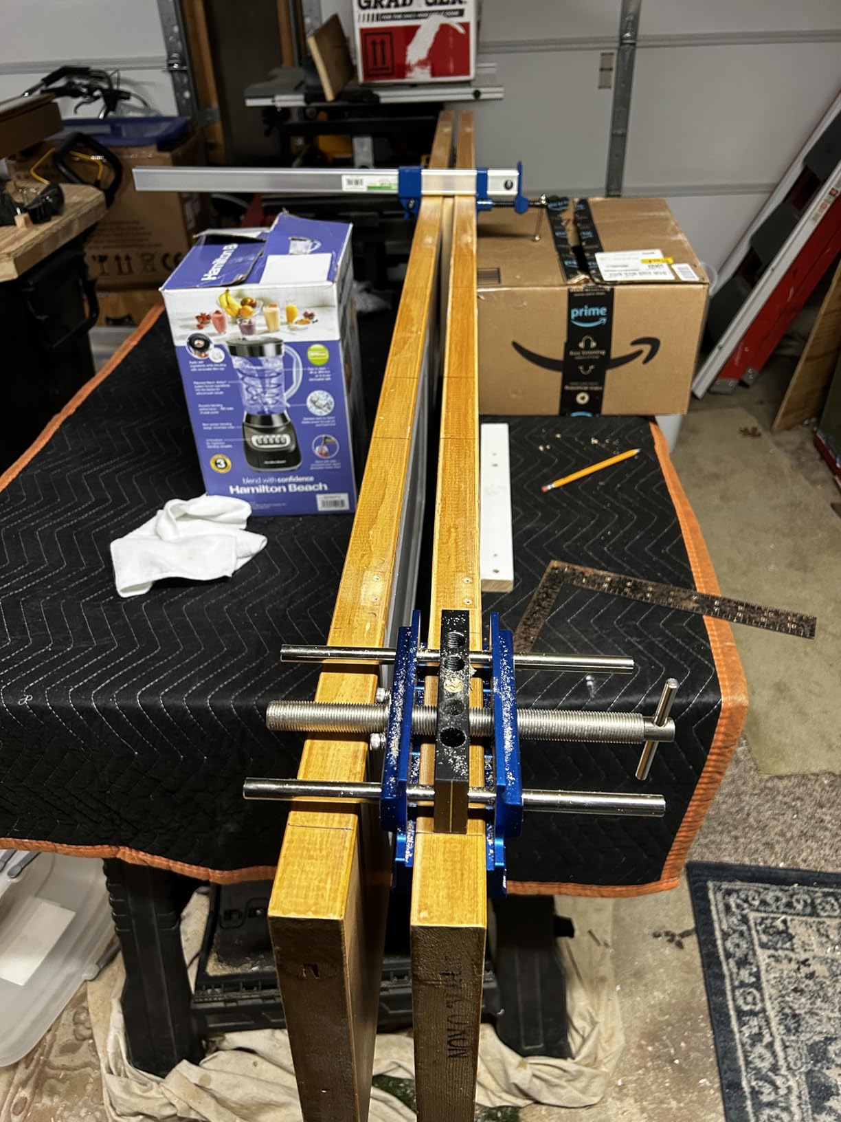 Eleon - Self Centering Dowel Jig with Elongated Jaws and Extra Wide Clamp - Precision Woodworking Made Effortless - Lasting Craftsmanship - Durable Aluminum Alloy Dowel Drill Guide (Blue) customer photo 1