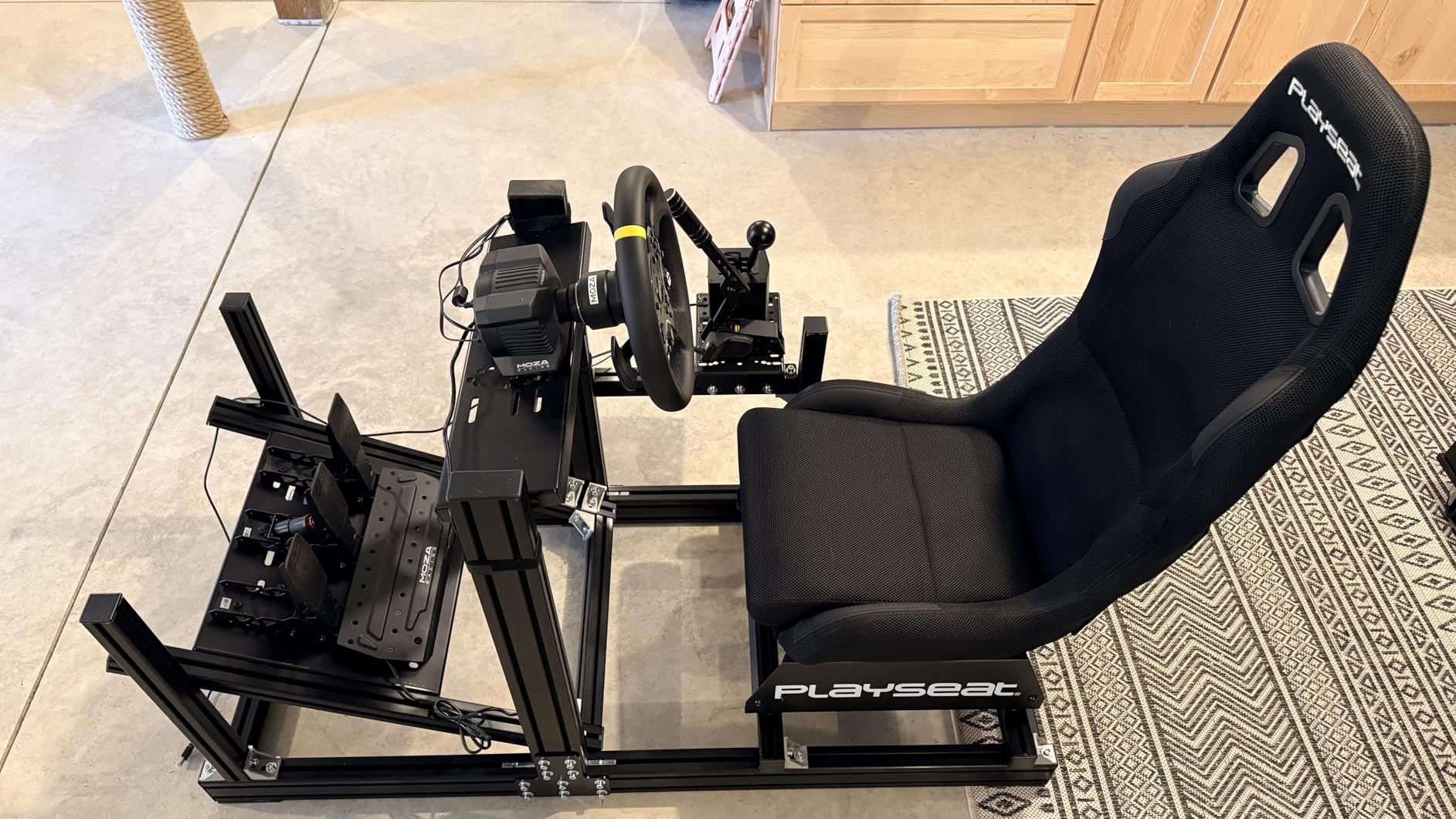 Anman GT/F1 Sim Racing Cockpit 8040 Aluminium Profile Racing Stand, Adjustable Cockpit Modular Design Supports DIY Assembly, Fit for Logitech GPRO, for Fanatec CSLDD Direct Drive Steering Wheel customer photo 1