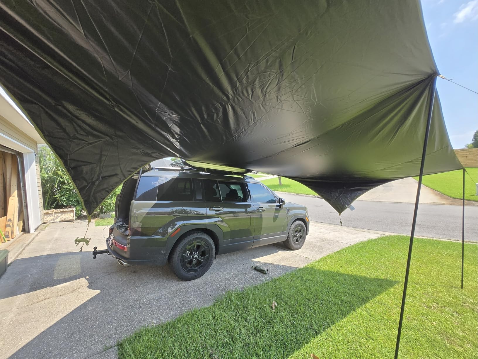 TIMBER RIDGE 19x9.8ft Retractable Car Awning with Blackout Coating, 186ft² Roof Rack Pull-Out Sun Shade Overland Camping, UPF50+ Waterproof Sun Shelter for Vehicle/Truck/Jeep/SUV/Van Green customer photo 2