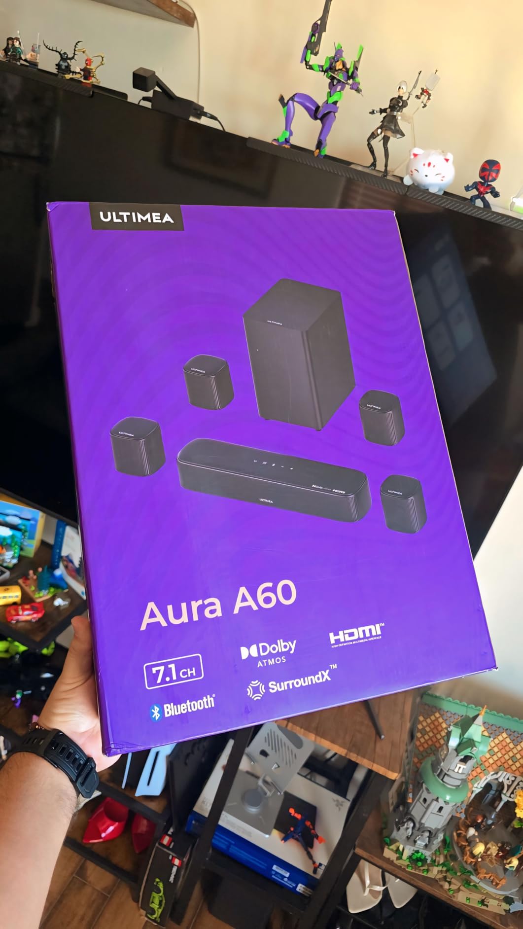ULTIMEA 7.1ch Sound Bar with Dolby Atmos, Surround Sound System for TV with 4 Surround Speakers, Sound Bar for Smart TV with App Control, Soundbar with Subwoofer for Home Theater, HDMI eARC, Aura A60 customer photo 1