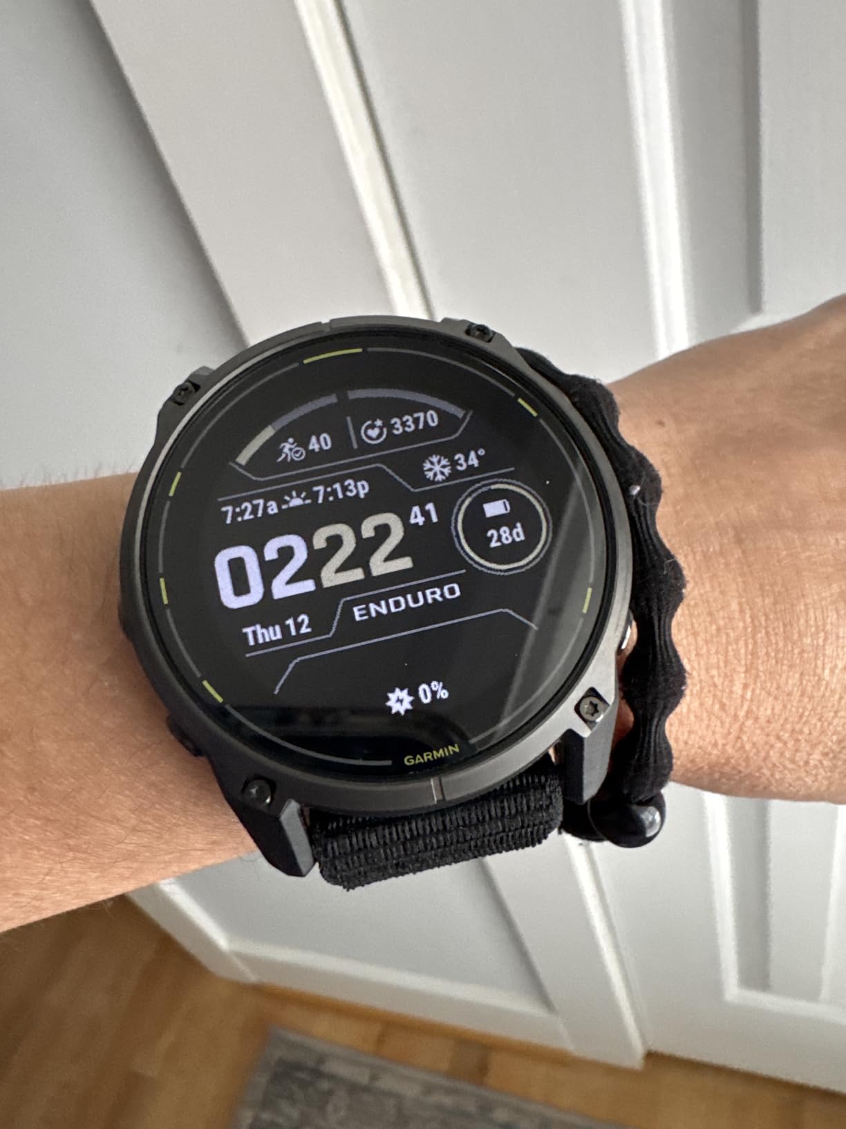 Garmin Enduro 3 - 51 mm, Solar, Sapphire, Ultraperformance GPS Smartwatch, Extreme Battery Life, Detailed Mapping, Built-in LED Flashlight, Carbon Gray DLC Titanium with Black UltraFit Nylon Strap customer photo 1