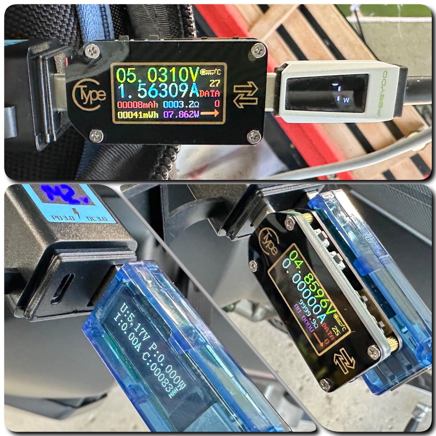 Motorcycle USB-C Charger, SAE to USB Adapter, 27W Dual Port USB Fast Charger with Voltmeter/Ammeter & ON/Off Switch, Perfect for Charging Phone, tablet, GPS etc customer photo 2